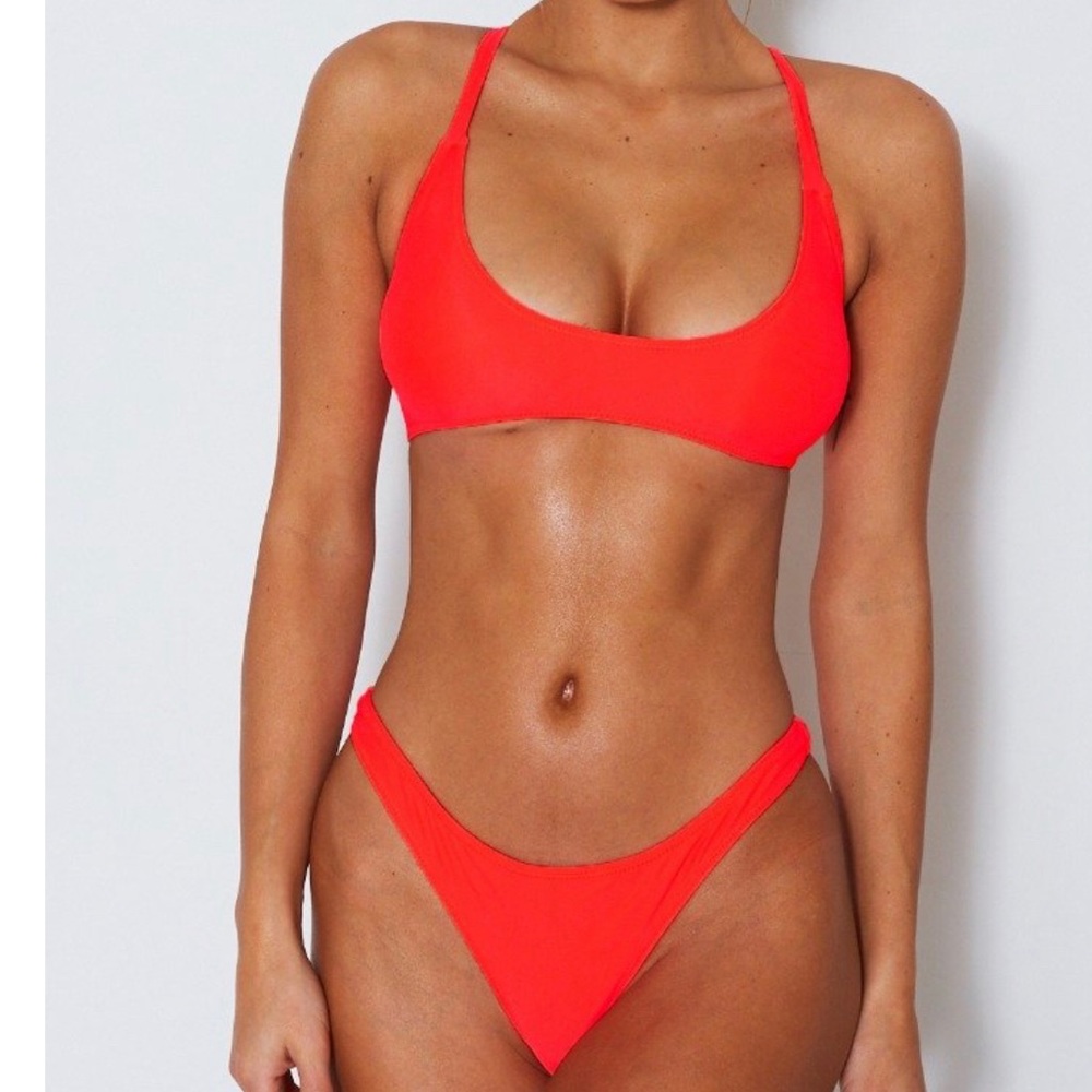Two piece Coral White Fox Bikini Set